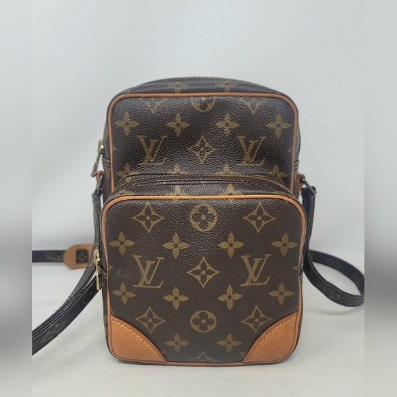 Louis Vuitton Amazone Monogram Canvas Small Crossbody Hand Bag Authentic Vintage - Picture 1 of 16